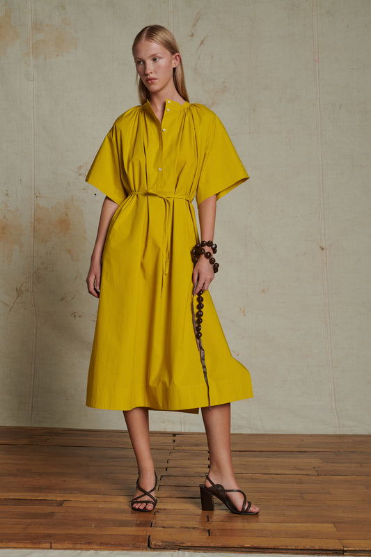 Robe Athena - Jaune Doré - Coton - Femme