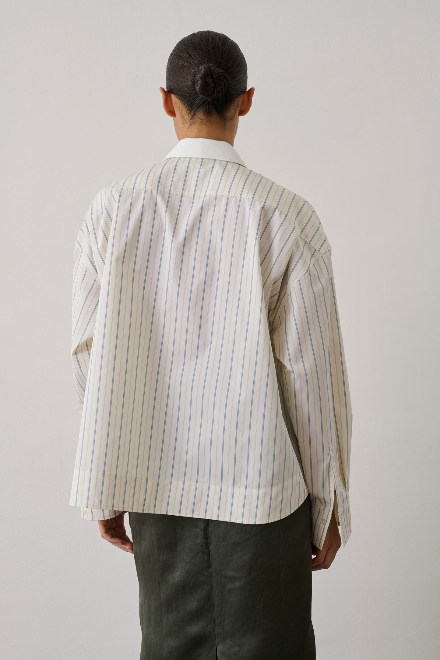 Chemise Idesia - Écru/Bleu - Coton - Femme