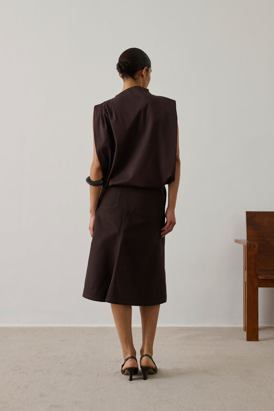 Jupe Hope - Marron Foncé - Coton - Femme