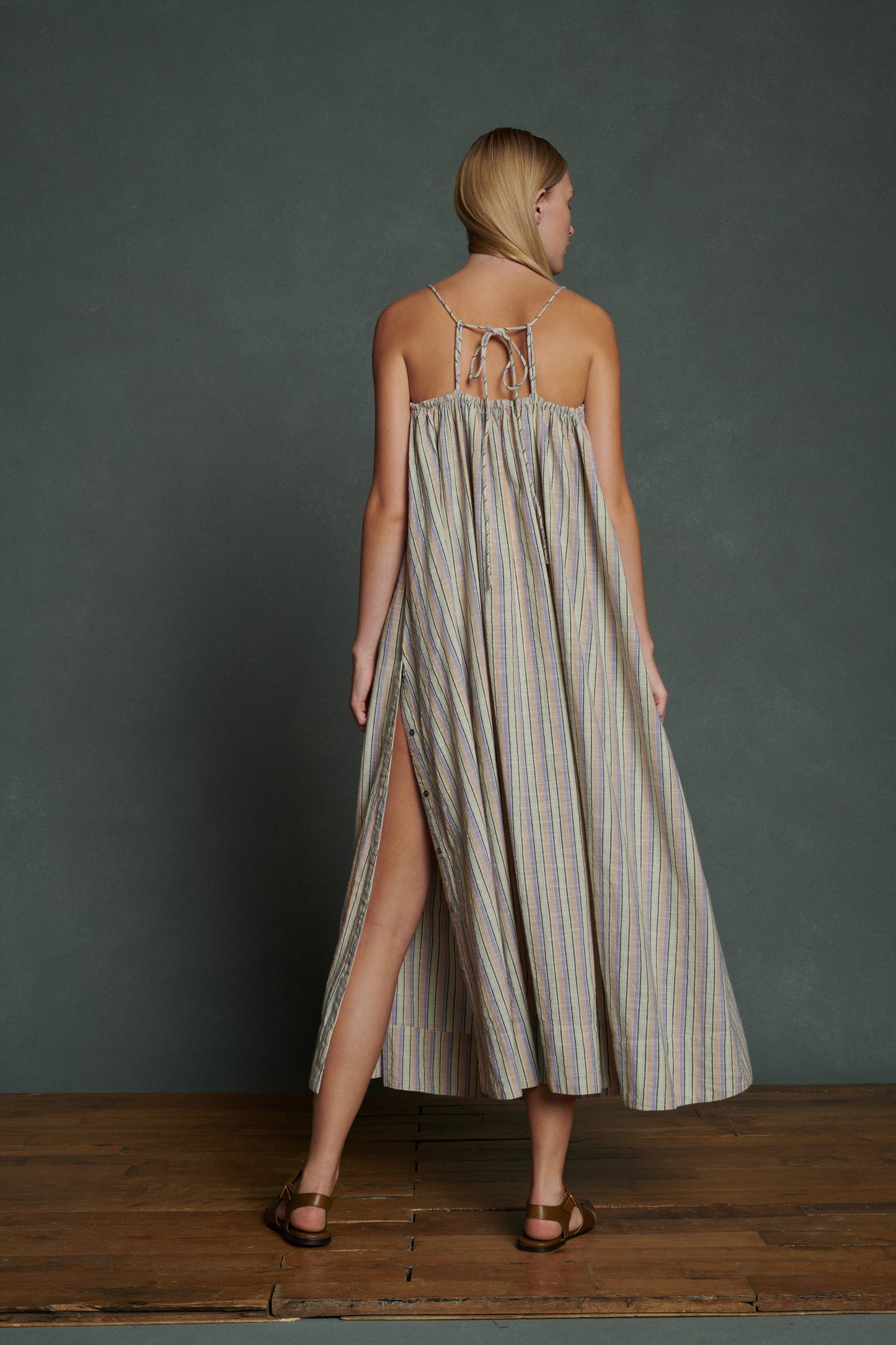 Robe Arielle - Parme/Beige - Coton - Femme