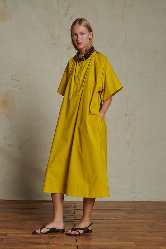 Robe Athena - Jaune Doré - Coton - Femme