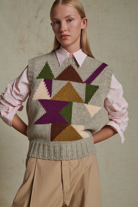 Pull Arty - Beige Multico - Laine - Femme