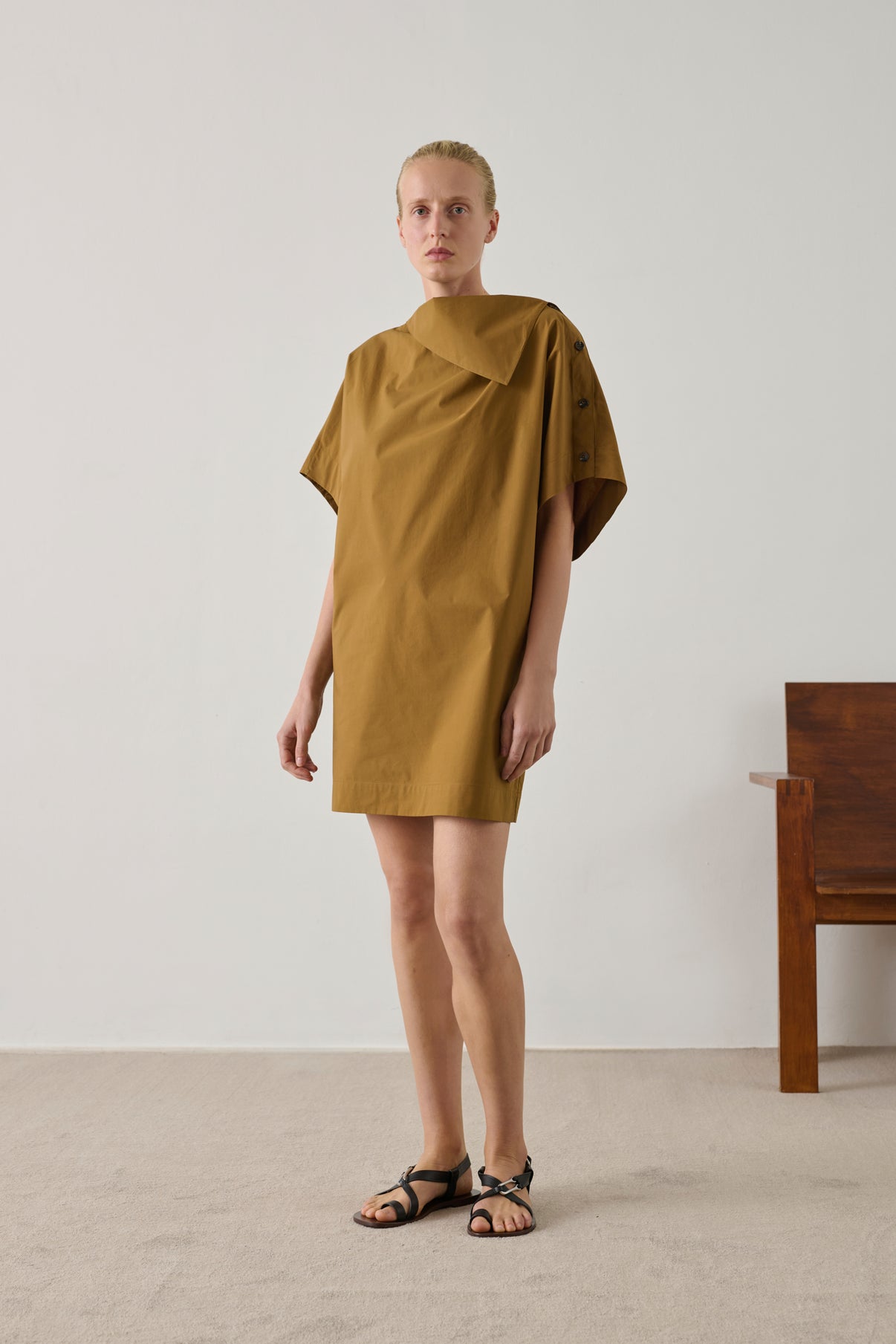 Robe Hattie - Caramel - Coton - Femme vue 1