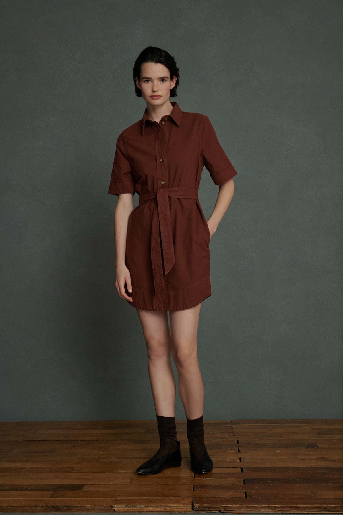 Robe Aziza - Terracotta - Coton - Femme vue 1